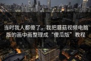 当时我人都傻了，我把蘑菇视频电脑版的画中画整理成“傻瓜版”教程